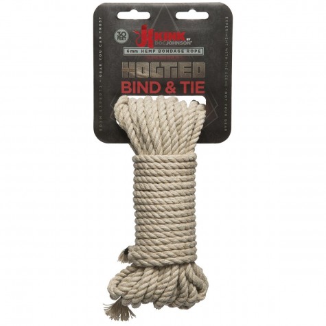 Бондажная пеньковая верёвка Kink Bind & Tie Hemp Bondage Rope 30 Ft - 9,1 м.